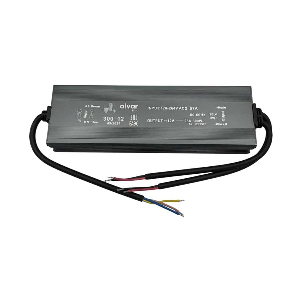 Изображение товара Блок питания Alvar 12В 300Вт IP67 AL-1267300