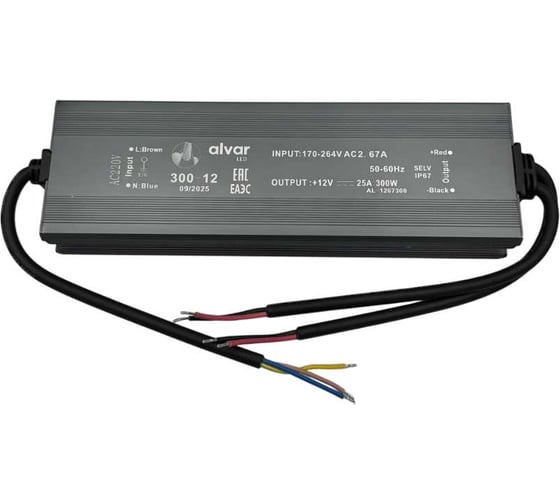 Изображение товара Блок питания Alvar 12В 300Вт IP67, герметичный AL-1267300
