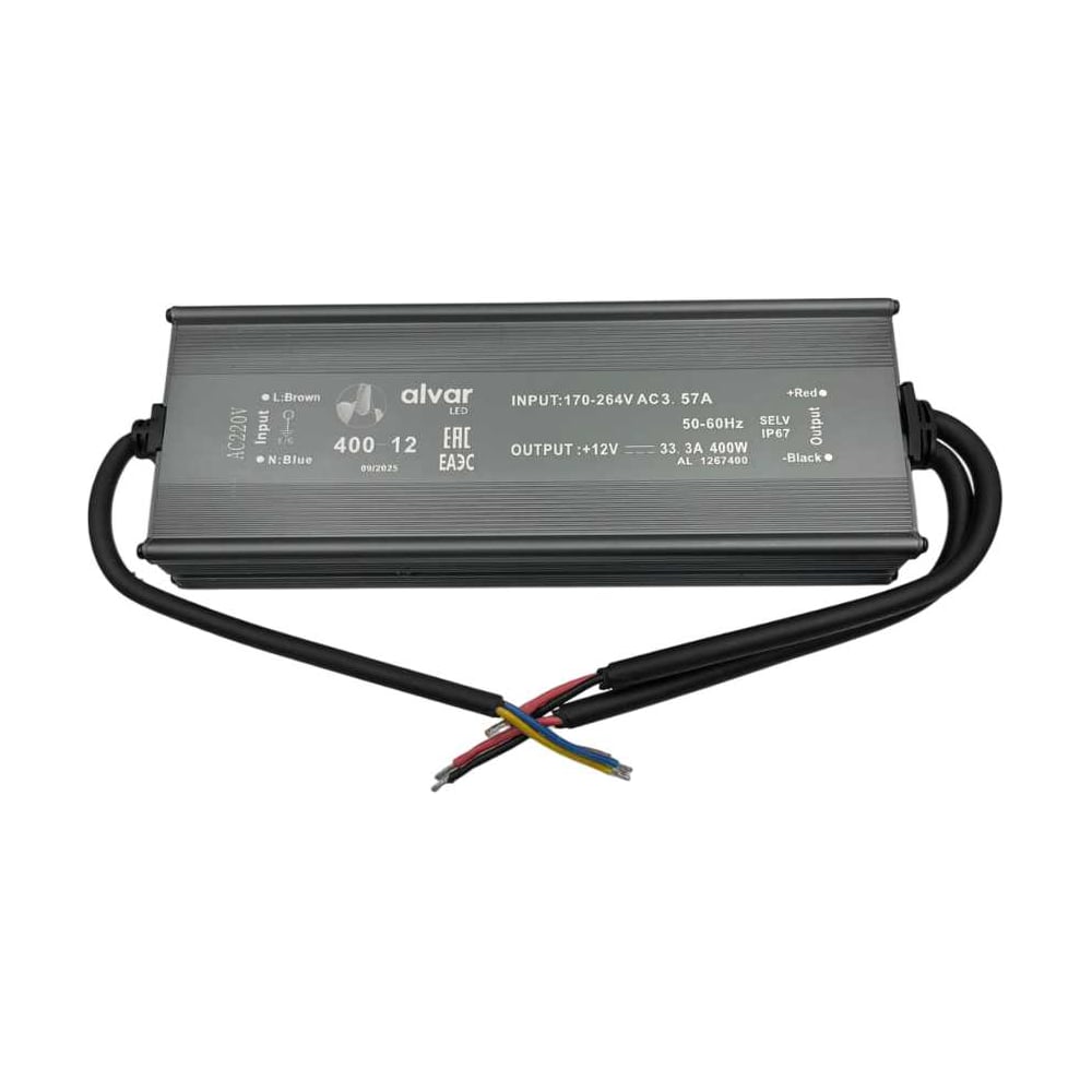 Изображение товара Блок питания Alvar 12В 400Вт IP67, герметичный AL-1267400