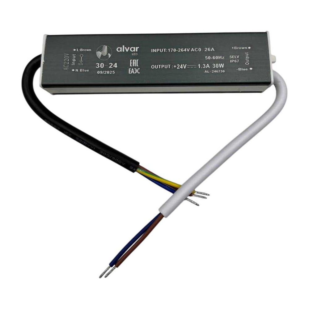 Изображение товара Блок питания Alvar AL-246730 24V 30W IP67 для светодиодов