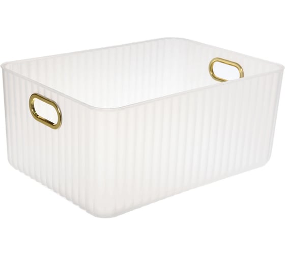 Изображение товара Корзина для хранения Селфи ЭЛГАТТ, цвет белый, 36*26*16,5см (лейбл ) 654-0055