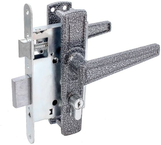 Изображение товара Замок врезной Птимаш ЗВ4-3.01 серебро с/руч 13776