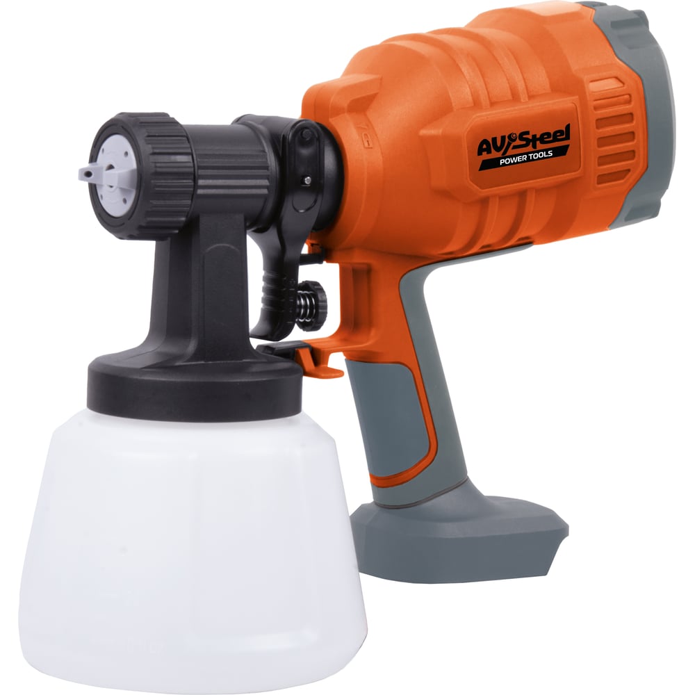 Изображение товара Краскопульт AV Steel AV-PS 18/700: аккумуляторный, HVLP, 0.7 л/мин