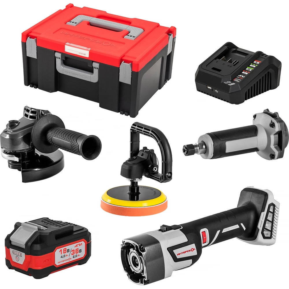 Изображение товара Угловая бесщеточная шлифмашина Интерскол УШМ-125/36ММ APИ 36В