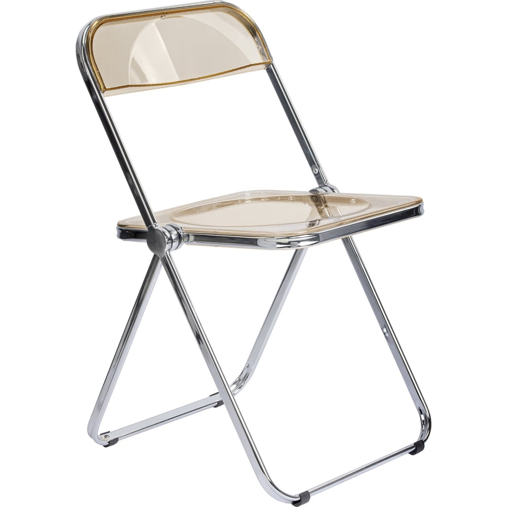 Изображение товара Стул офисный складной прозрачный янтарный BRABIX Glam CF-020, хромированный каркас, пластик 533246