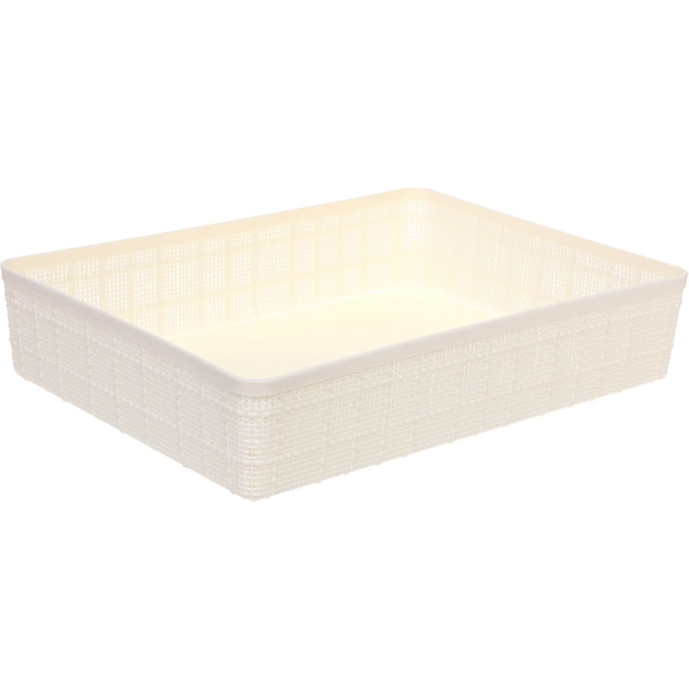 Изображение товара Корзина-органайзер для хранения Селфи СТЭНТ, цвет белый, 32*23*6.8см 584-0459