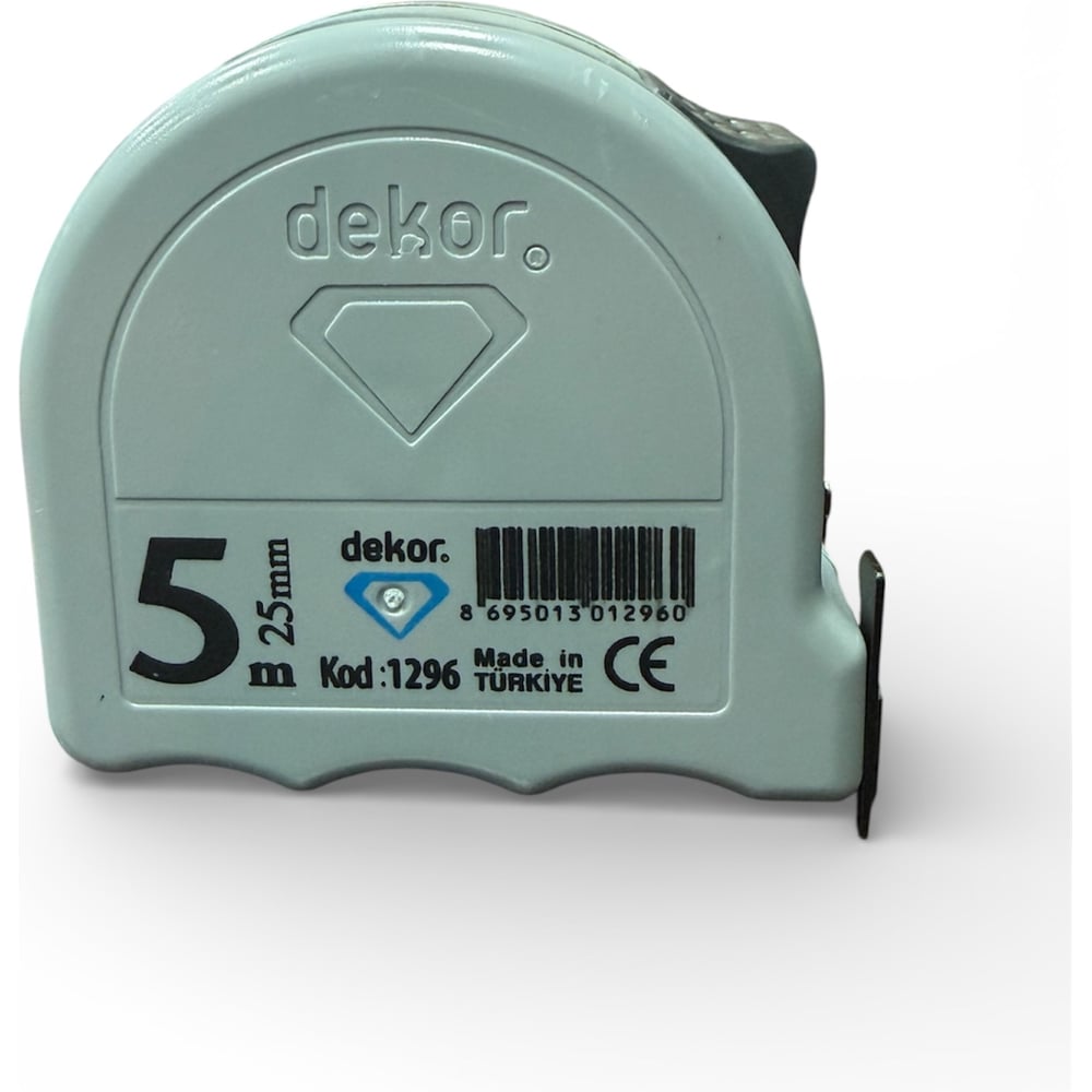 Изображение товара Рулетка DEKOR HASSAN 25 ммх5 м, корпус из ударопрочного эргономичного пластика с магнитным зацепом DEKOR 1296
