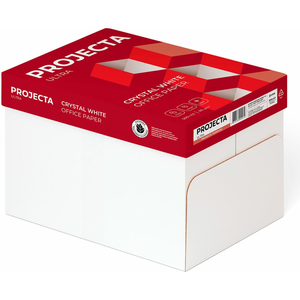 Изображение товара Бумага офисная Technoevolab Projecta Ultra А3, КОМПЛЕКТ 5 пачек, 80г/м² 500л Класс А UT-00000213 Изображение товара Бумага офисная Technoevolab Projecta Ultra А3, КОМПЛЕКТ 5 пачек, 80г/м² 500л Класс А UT-00000213
