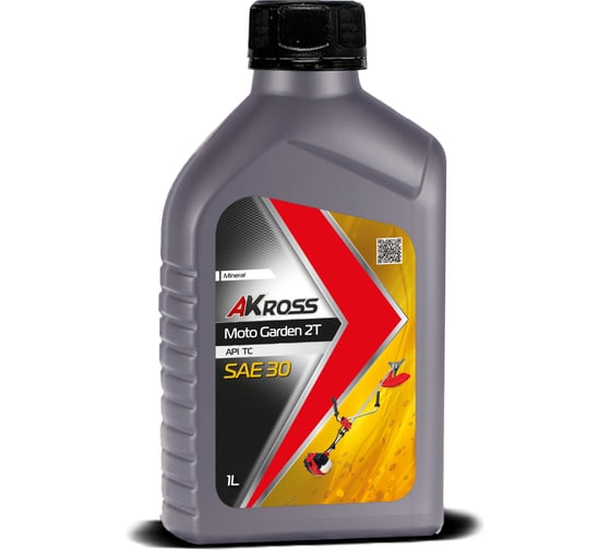 Изображение товара Масло моторное минеральное AKross MOTO 2T Garden 1л для садового инструмента AKS0003MOTO