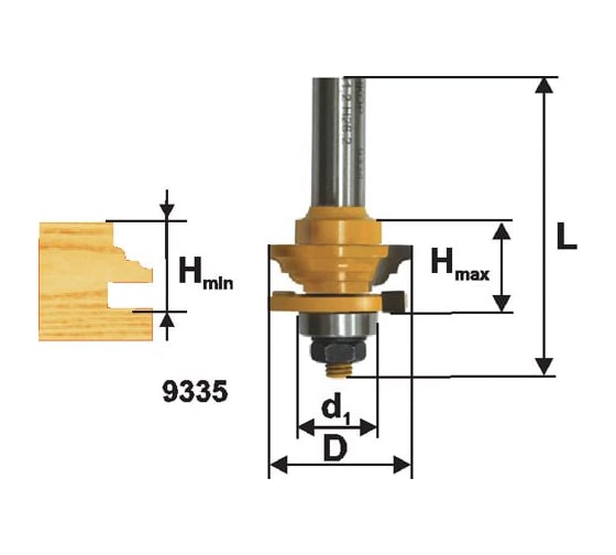 Изображение товара Фреза комбинированная рамочная (41.3х26 мм; хвостовик 12 мм) по дереву Энкор 9335