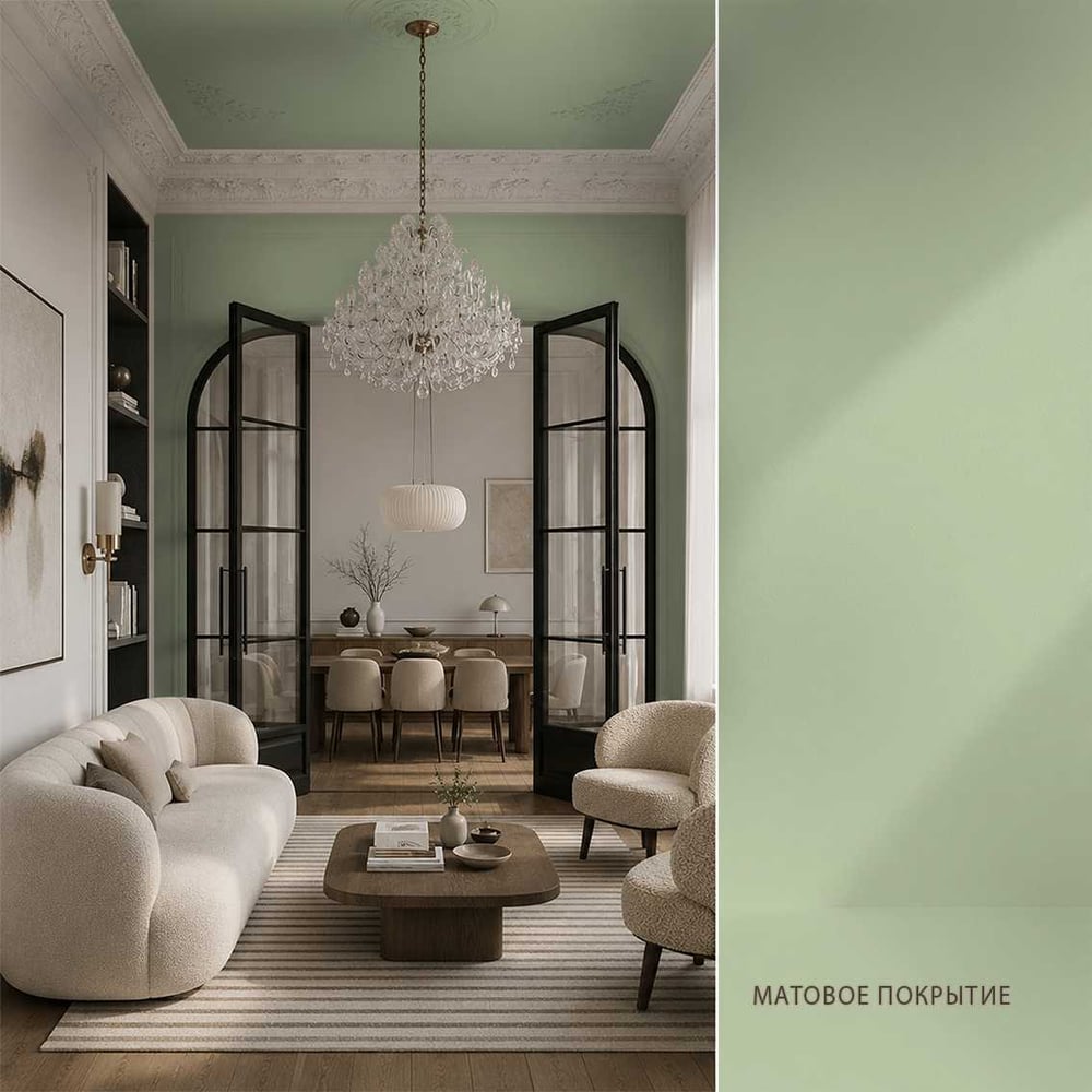 Изображение товара МОЮЩАЯСЯ ИНТЕРЬЕРНАЯ КРАСКА POLLUX INTERIOR 1Л - Быстрое высыхание, без запаха, матовая