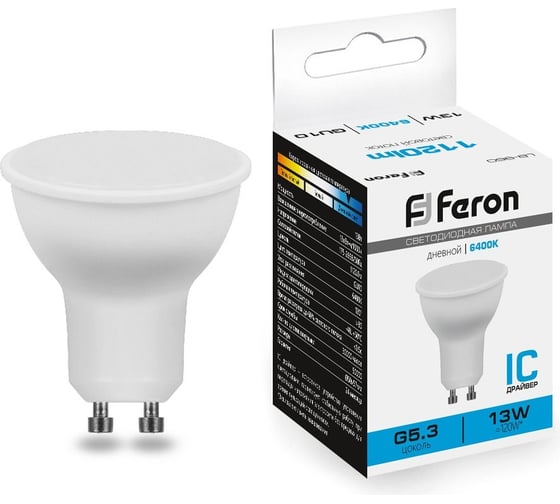 Изображение товара Светодиодная лампа FERON LB-960 MR16 GU10 13W 6400K 38193