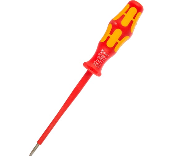 Изображение товара Отвёртка диэлектрическая Wera, VDE, SL 0.6х3.5х100 мм, WE-006110