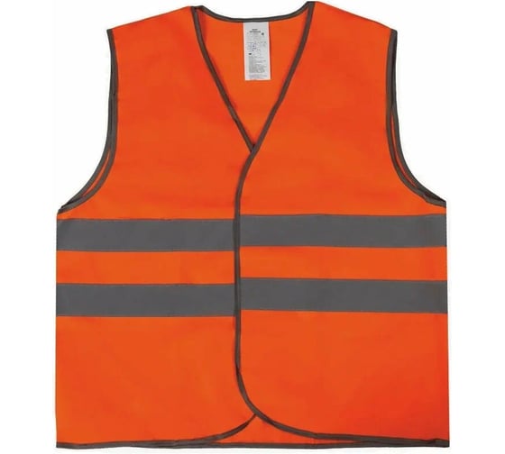 Изображение товара Жилет сигнальный Костромская Текстильная Компания тип 1 трикотажное полотно 120, 350, застежка велькро, оранжевый, L( 96-100) , 170-176 4660319311844