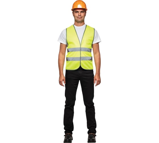 Изображение товара Жилет сигнальный Костромская Текстильная Компания тип 1э трикотажное полотно 100, 260, застежка велькро, Лимон, M ( 88-92) , 170-176 4660319317211