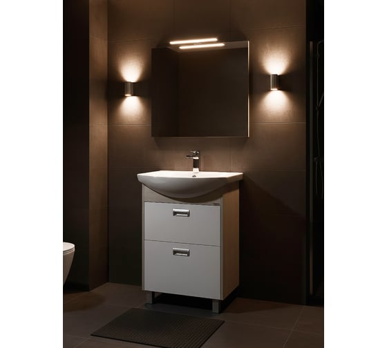 Изображение товара Тумба AQUATON БЕККА 60 белый/дуб Сомерсет, для раковины Балтика 60 1A196601BAC20 00045165