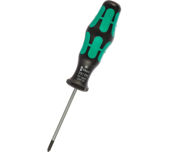 Изображение товара Отвёртка крестовая Wera, PH 0 х 60 мм, WE-008705