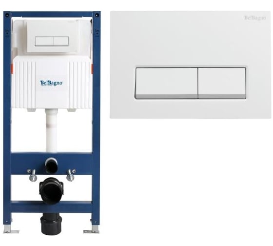 Изображение товара Инсталляция для подвесного унитаза BelBagno в комплекте с кнопкой смыва BB-101-M-BR