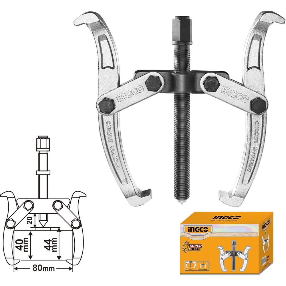 Изображение товара Съемник с двумя захватами INGCO 3 INDUSTRIAL HGP08023