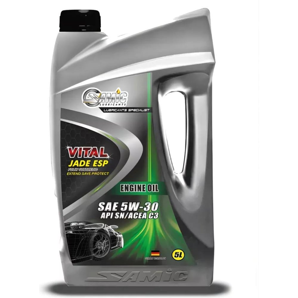 Изображение товара Моторное масло Samic Vital Jade ESP 5W-30 API SN/ACEA C3, 5л SPCO-01-4x5L Изображение товара Моторное масло Samic Vital Jade ESP 5W-30 API SN/ACEA C3, 5л SPCO-01-4x5L