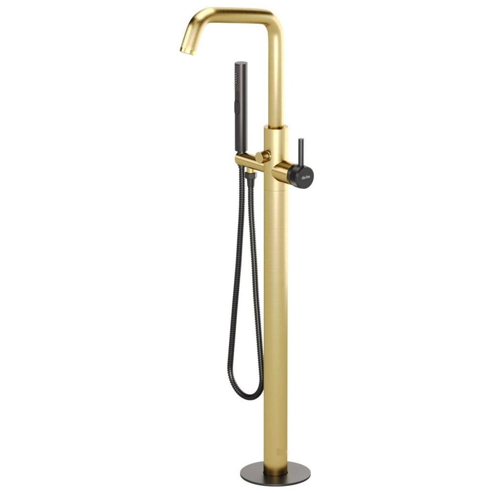 Изображение товара Cмеситель напольный ALLEN BRAU 5.31008-GB31 PRIORITY корпус-зол.,элементы-черн. (367821) 00367821