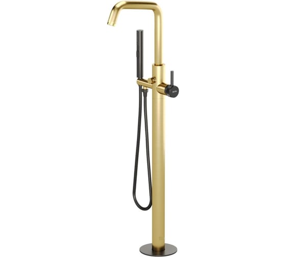 Изображение товара Cмеситель напольный ALLEN BRAU 5.31008-GB31 PRIORITY корпус-зол.,элементы-черн. (367821) 00367821