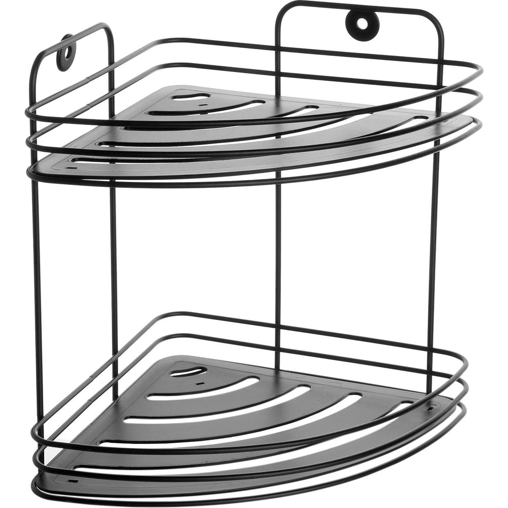 Изображение товара Полка настенная Delphinium 2-ярусная угловая W7256-2, черная 101017