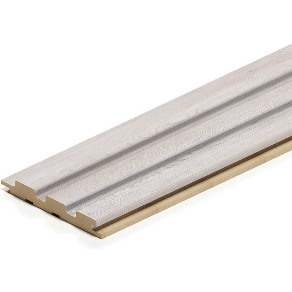 Изображение товара Панель стеновая реечная МДФ STELLA Beats Light Ясень Айвори, 2700 x 119 x 16 мм (4 шт. в упаковке). ЦБ-00019115