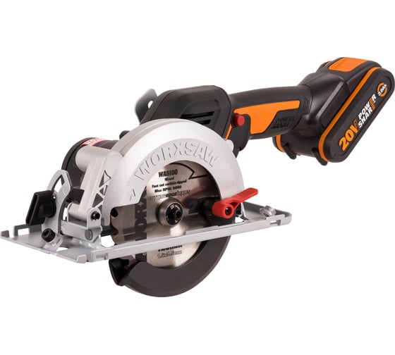 Изображение товара Циркулярная мини-пила аккумуляторная бесщеточная WORX, 20 В, 120 мм, 2 А·ч x 1, ЗУ 2 А WX531