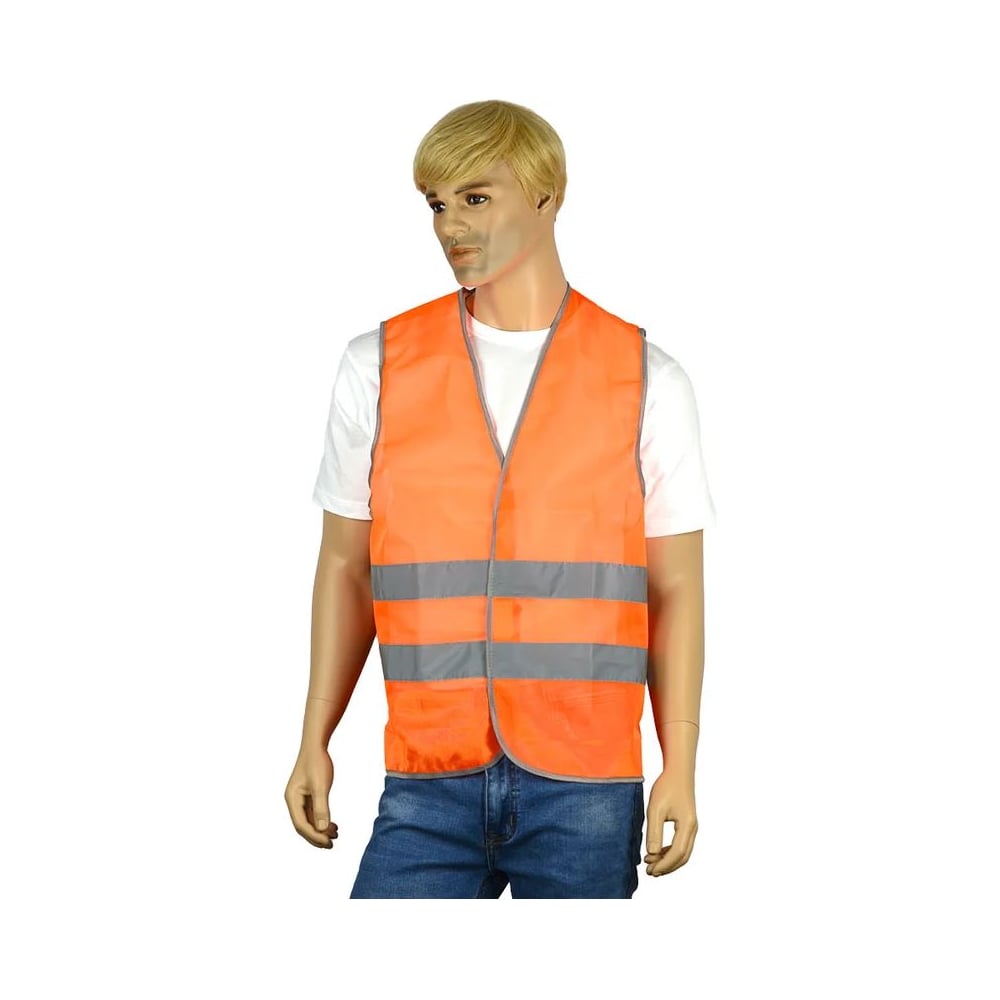 Изображение товара Жилет сигнальный Костромская Текстильная Компания тип 1э трик. полотно 100гр 260 застежка велькро Оранж, XL ( 104-108) , 170-176 4660319318348