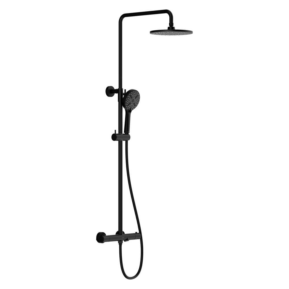 Изображение товара Душевая система Cersanit OLIVA (смеситель термостатический) 3 режима, шланг 150, металл, круг черный 68984