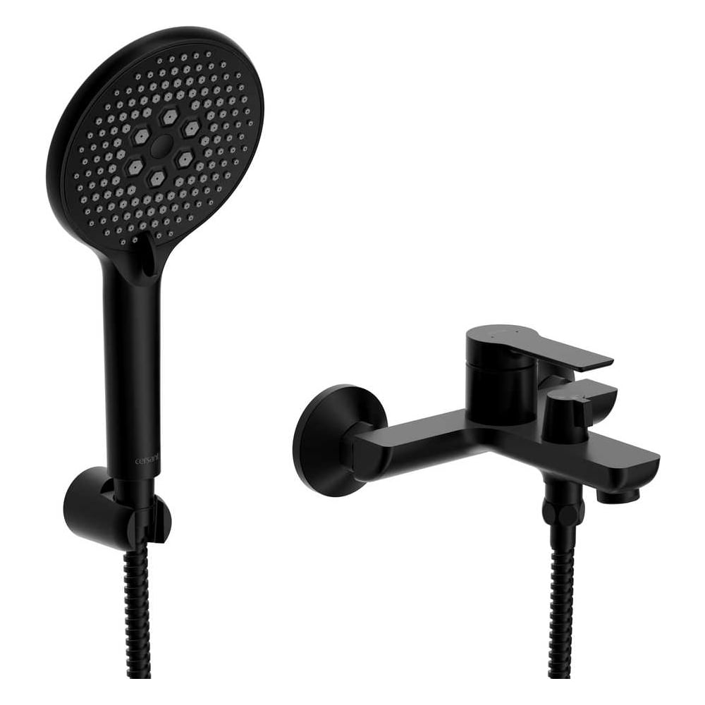Изображение товара Смеситель для ванны Cersanit VIBE с лейкой, однорычажный, черный 68930