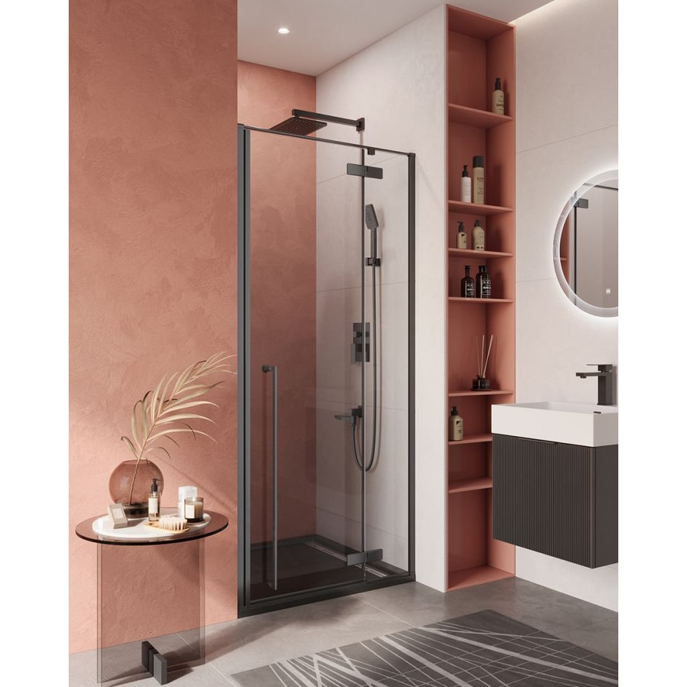 Изображение товара Душевая дверь Cezares LINER-B-12-90-C-NERO-R