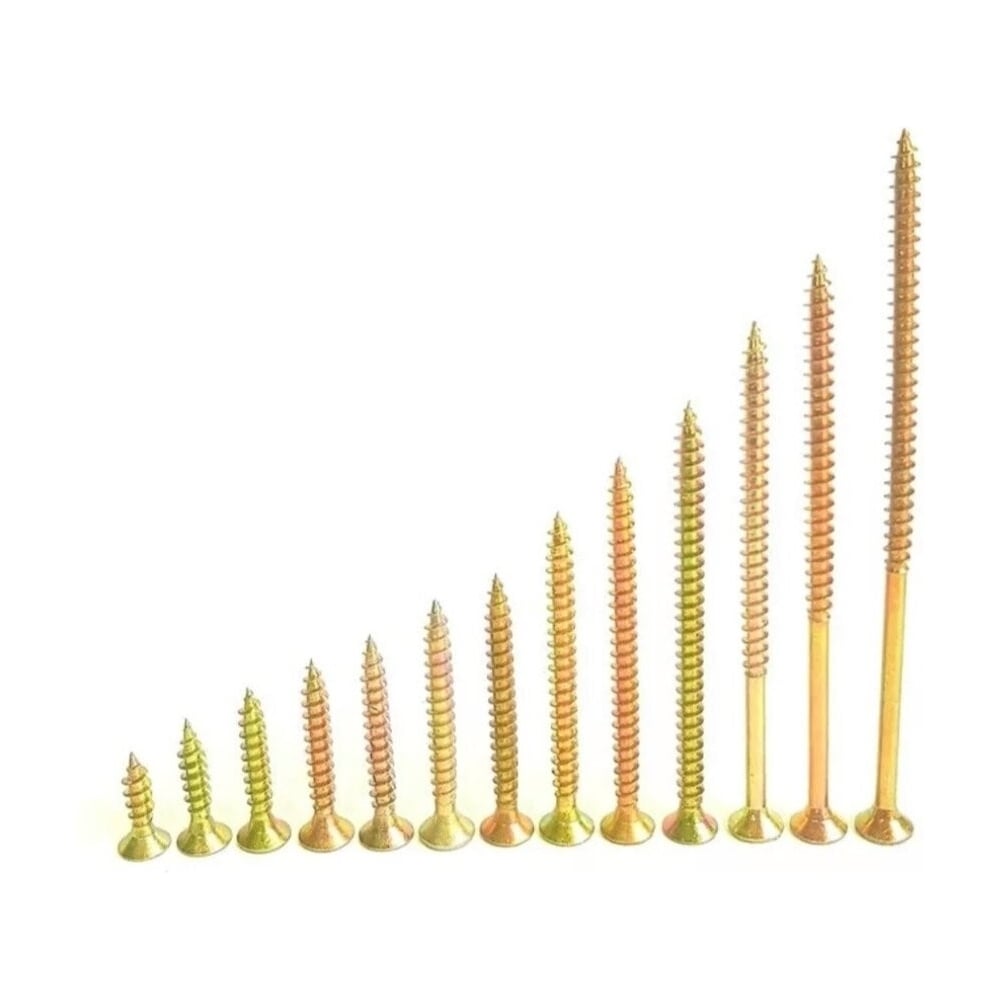 Изображение товара Набор саморезов по дереву жёлтый цинк, 120 шт. ООО "Клинский Метизный Завод" НСКР00ЖЦ-120