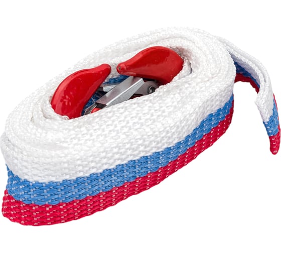 Изображение товара Буксировочный трос Avto Vins 3.5 т 2 крюка лента, полипропилен 40 мм 7032015