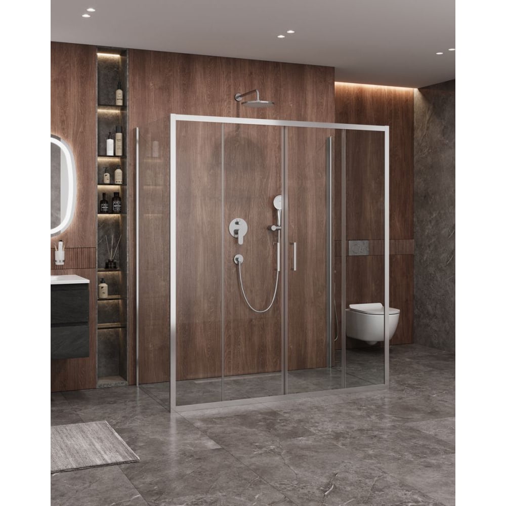 Изображение товара Душевой уголок Cezares MOLVENO-AH-2/2-180/100-C-Cr-IV с раздвижными дверями