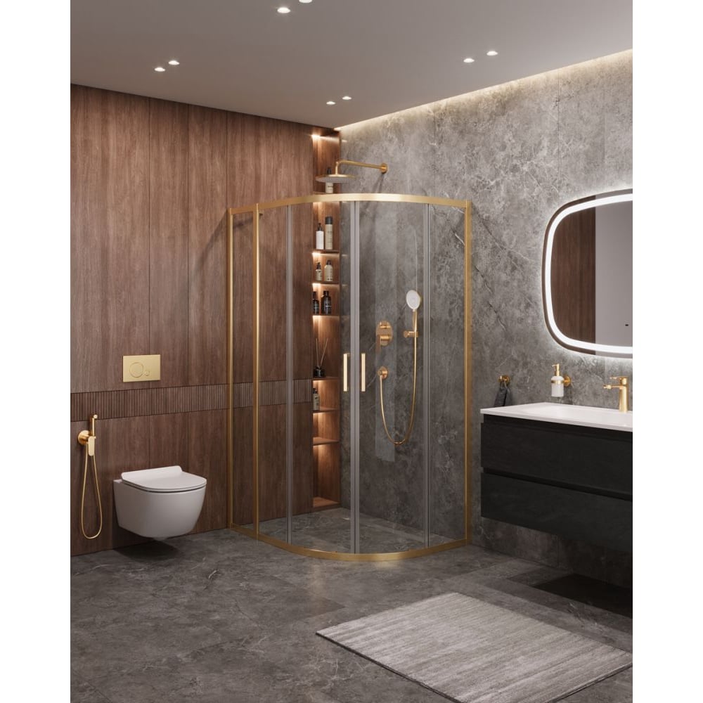 Изображение товара Душевой уголок Cezares MOLVENO-RH-2-120/90-C-BORO-IV с раздвижной системой и прозрачными шторками