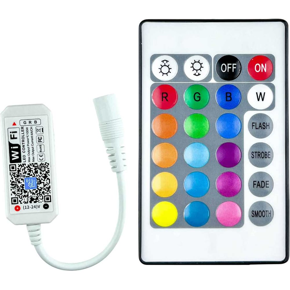 Изображение товара Контроллер Alvar Алвар ДУ RF + блютуз/APP для RGB лент 12/24В AL-MCB-RGB