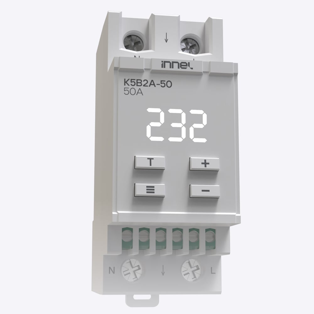 Изображение товара Реле напряжения и тока innel K5B2A с механически объединенным разрывом L и N 50А K5B2A-50