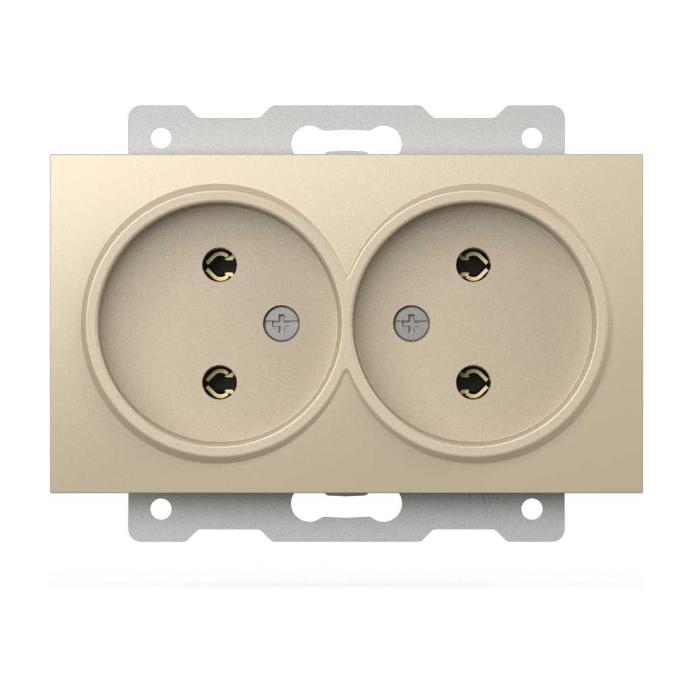 Изображение товара Розетка ELBI Zena Vega 2-гнезда без заземления, слоновая кость, IP20, 250 В, 16 А