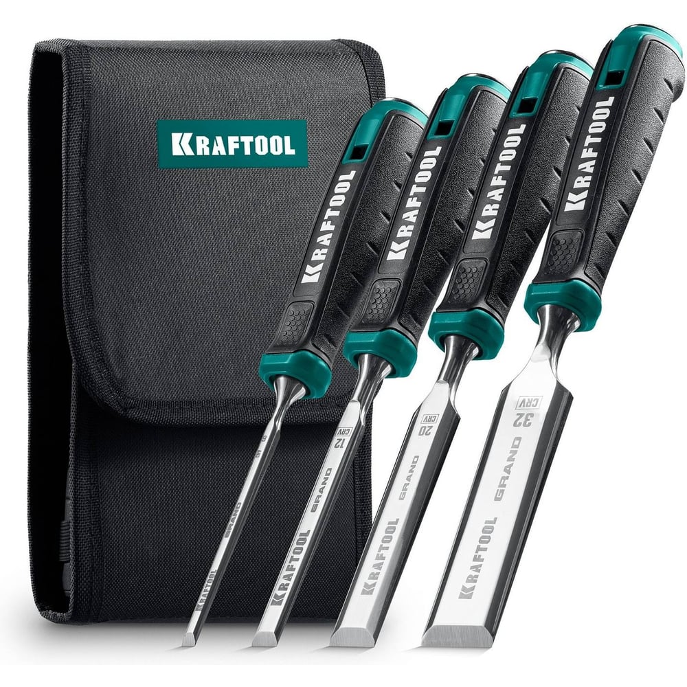 Изображение товара Набор стамесок KRAFTOOL Grand-4 4 шт 818-H4 1818-H4 с рукояткой; CrV; ширина лезвий 6/12/20/25 мм