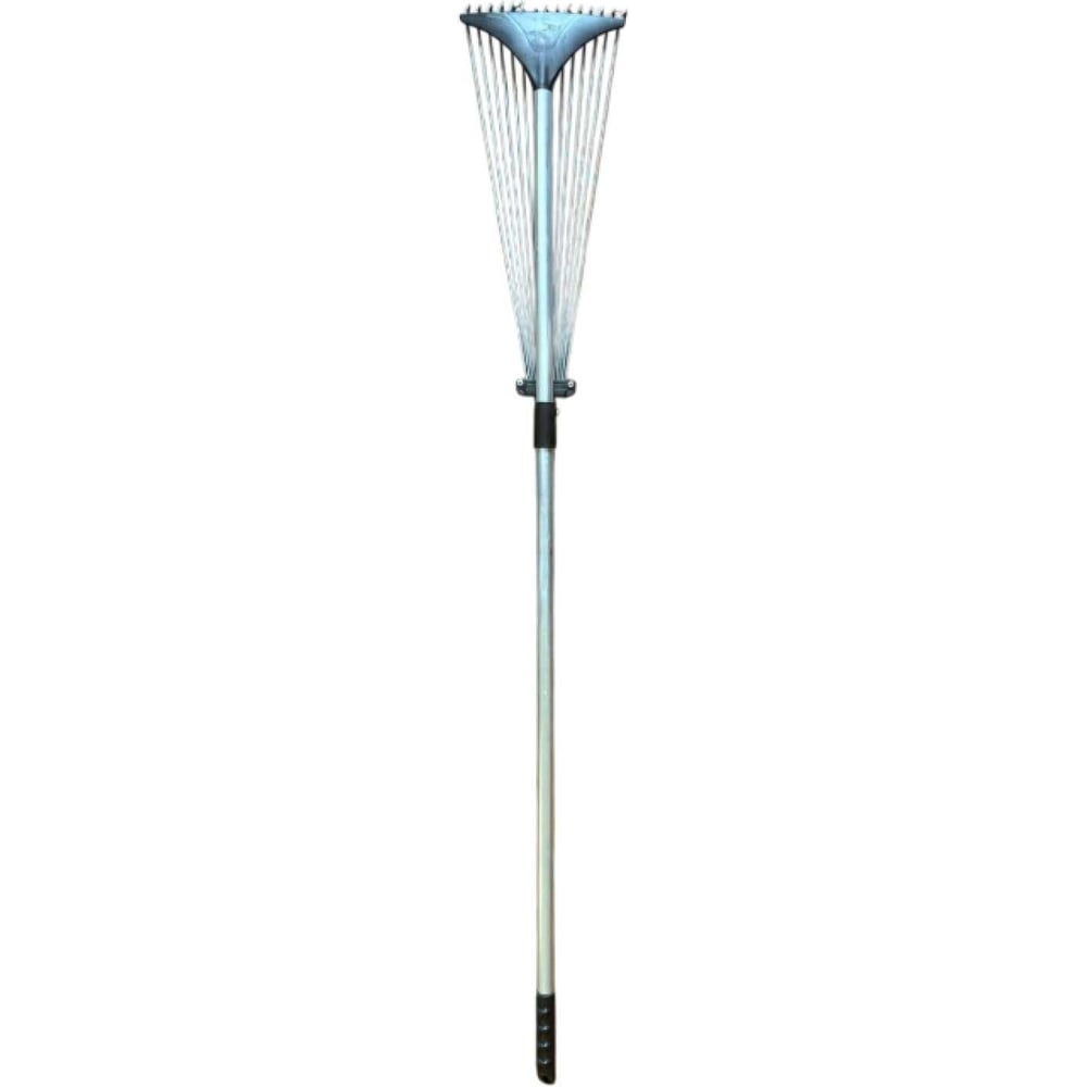 Изображение товара Грабли веерные ООО Агростройлидер 15-ти зубые раздвижные на пластмассовой основе черные с металлической алюминиевой ручкой САД-09.14