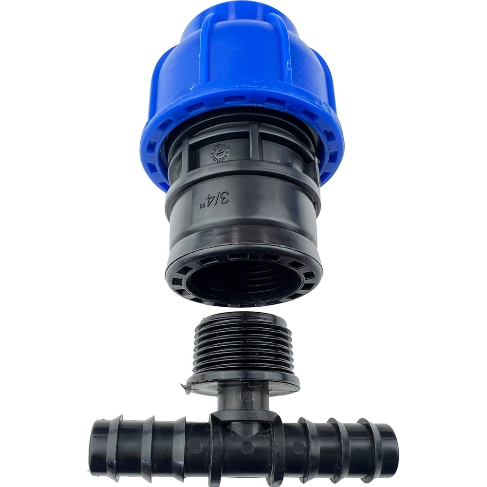 Изображение товара Комплект фитинга Профитт ПНД 16 мм к трубке 25 мм елочка-штуцер зажимной