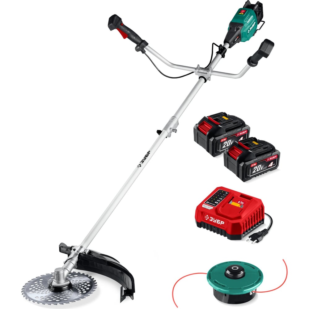 Изображение товара Триммер-коса аккумуляторный бесщеточный ЗУБР 40 В (2×20 В), 430 мм, 2 АКБ LMS 4 А·ч ТАБ-4043-42