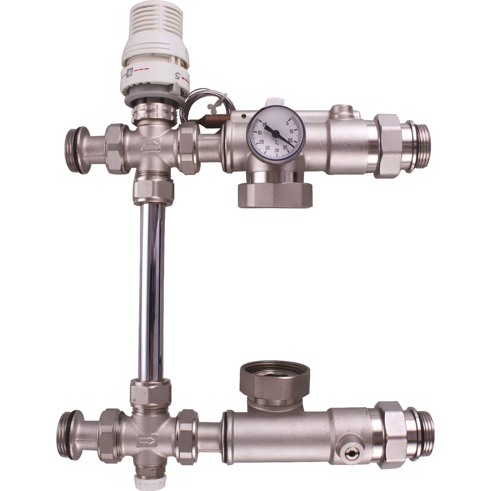 Изображение товара Смесительный узел 1" с термоголовкой, левый TEBO T-СУ.Л.ТГ.1.130.CN