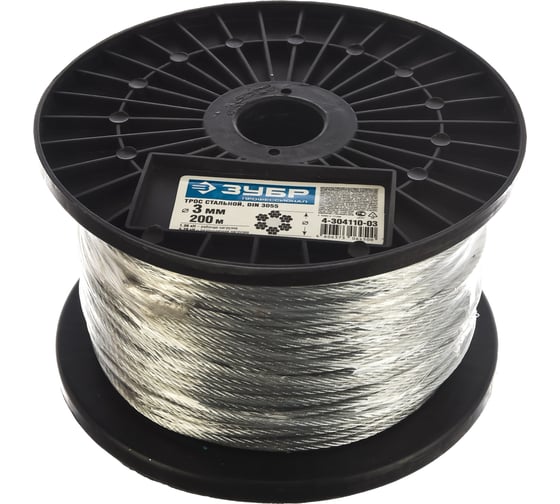 Изображение товара Трос стальной DIN 3055 Зубр 4-304110-03