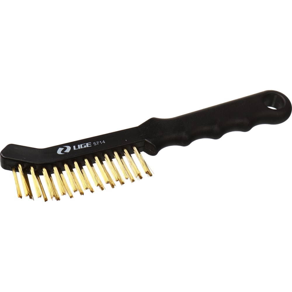 Изображение товара Щетка металлическая LIGE латунь 2 ряда 225 мм с пластиковой рукояткой
