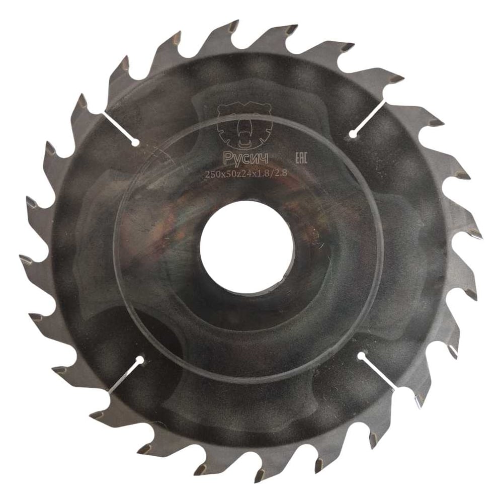 Изображение товара Пила Русич 250 мм 24T 50 мм для дерева - чистый продольный рез