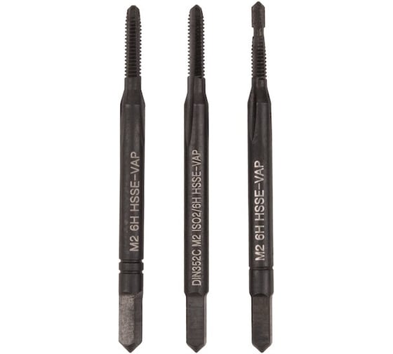 Изображение товара Комплект ручных метчиков NORGAU DIN 352 HSSE M 2 VAP 013006080