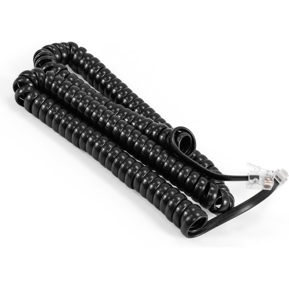 Изображение товара Шнур патч-корд телефонный ExeGate TC4P4C-4M витой, RJ-10 4P-4C, 4м, черный 298647